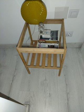 Pack 2 Mesitas Noche IKEA NESNA Bambú Cristal