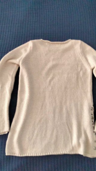 Jersey ZARAKNIT Algodón Beige Perlas