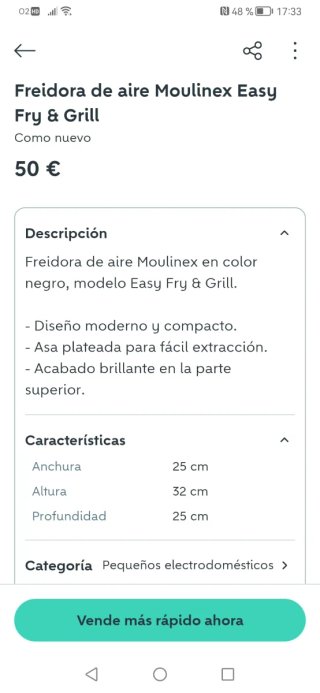 Freidora de Aire Moulinex Easy Fry & Grill
