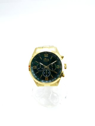 Reloj Lotus Cronógrafo Dorado Esfera Verde