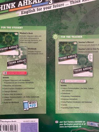 PACK Libros Think Ahead Ingles 3 eso