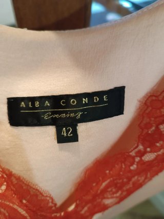 Blusa tirantes ALBA CONDE encaje rojo