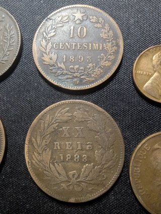 Lote monedas cobre Europa y Mundo