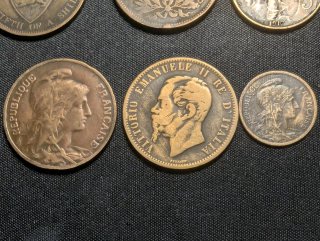 Lote monedas cobre Europa y Mundo