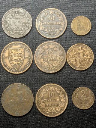 Lote monedas cobre Europa y Mundo