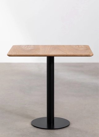 Mesa de bar cuadrada 70cm madera fresno Lote de 16