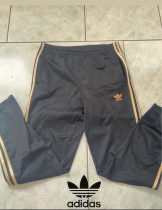 Pantalones Adidas Negro y Oro Talla M