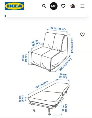 Sillón Cama Ikea Ransta Natural