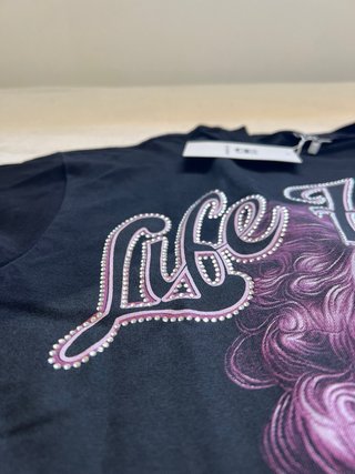 T-shirt nera Life Hustlers con angelo