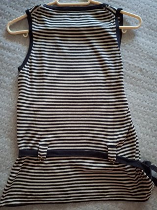 Top Burberry T.42 Rayas Hueso y Azul