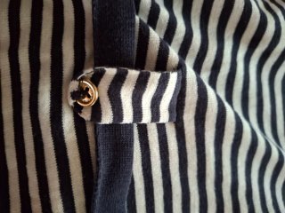 Top Burberry T.42 Rayas Hueso y Azul