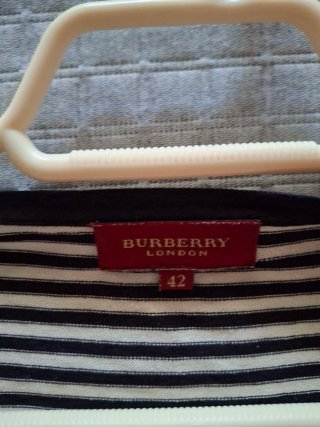 Top Burberry T.42 Rayas Hueso y Azul