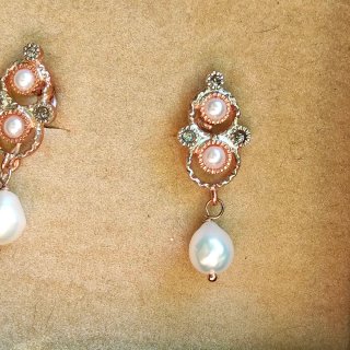 Pendientes plata y perlas naturales