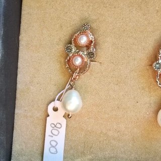 Pendientes plata y perlas naturales
