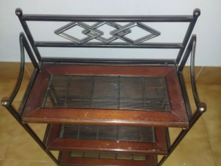 Scaffale Vintage in Metallo e Ferro Battuto