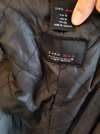 Abrigo de vestir negro Zara Talla M