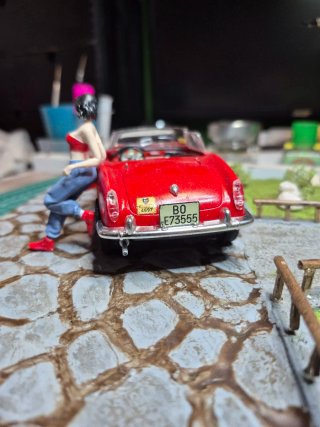 Diorama Alfa Romeo Giulietta Spider 1600