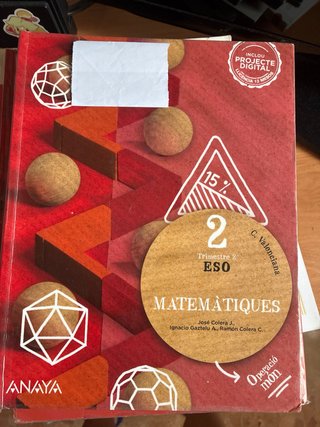 Libros de mates 2 de la eso tres trimestres nuevos
