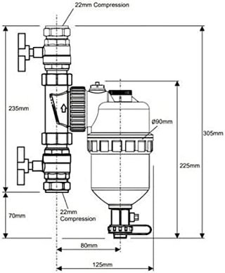 Filtro Magnetico per Caldaia 22mm