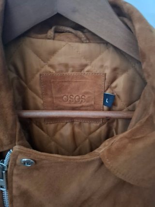 Chaqueta Biker Ante ASOS Marrón