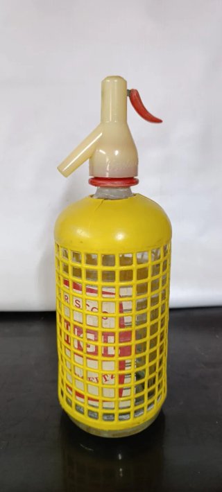 Botella Sifón Vintage Amarilla