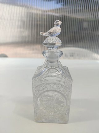 Botellas de cristal tallado decorativa, dos piezas