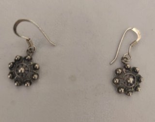 Pendientes vintage plata 925 flor