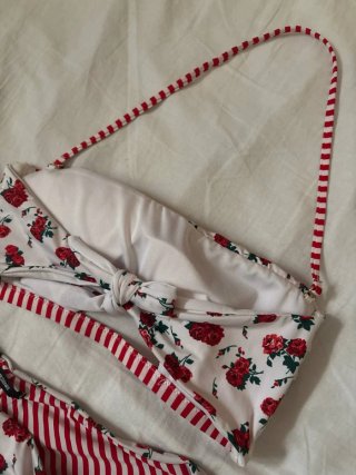 Costume da bagno donna fiori rossi