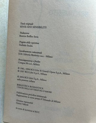 Ragione e sentimento Jane Austen Fabbri 2004