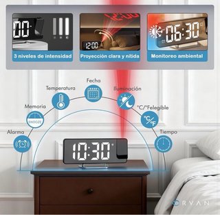 Reloj Despertador Inteligente Proyector