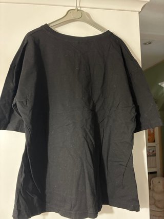 Camiseta Negra Unisex Talla Única Talla pequeño