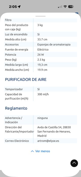 Humidificador Artrom HUE-ARCUS Blanco