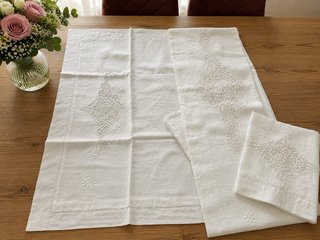 Lenzuola matrimoniali puro lino ricamate