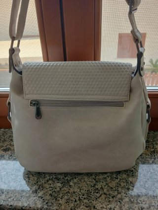 Borsa a tracolla bianca con nappine