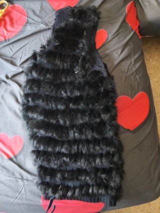 Chaleco pelo y lana negro Talla M