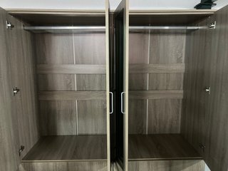 Armario 4 puertas madera y cristal