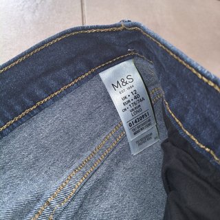 Jeans Donna M&S Taglia 44 Blu Dritto Lunghi