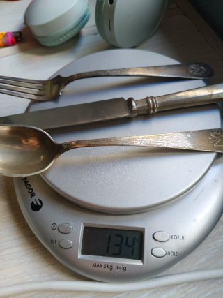 Juego cubiertos antiguos plata