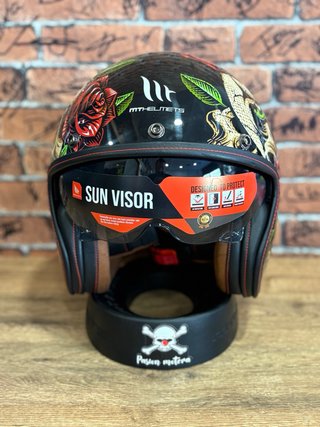 Casco MT Le Mans 2 SV Calaveras y Rosas
