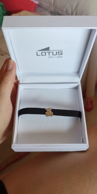 Gargantilla Choker Oso Lotus Silver Negra (NUEVA)