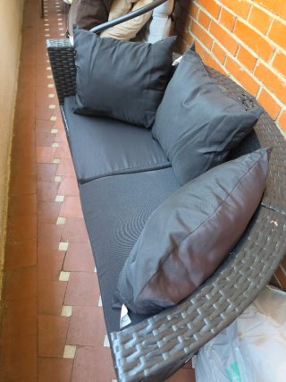 Sofá de jardín y terraza negro