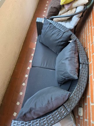 Sofá de jardín y terraza negro
