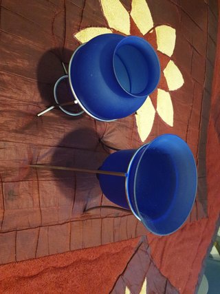 Jarrón azul vintage artesanal