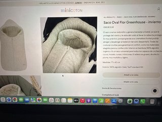 Saco Minicoton bebé estampado y bajera