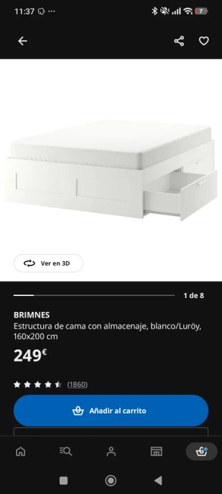 Estructura Cama Brimnes + Cabecero