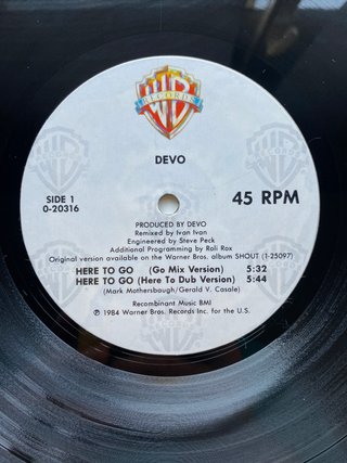 Vinilo Maxi Devo - Here To Go - 1984