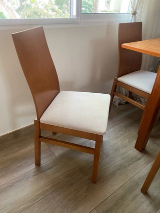 Mesa comedor extensible + 6 sillas madera