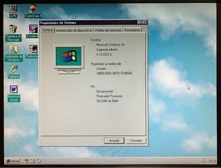 PC antiguo AT Pentium 166 MMX MSDOS y W98