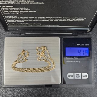 Cadena de Oro 18K, Bilbao fina, 4,16gr, 55cm