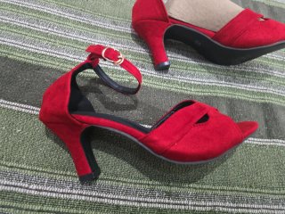 Sandalias tacón rojas Talla 38